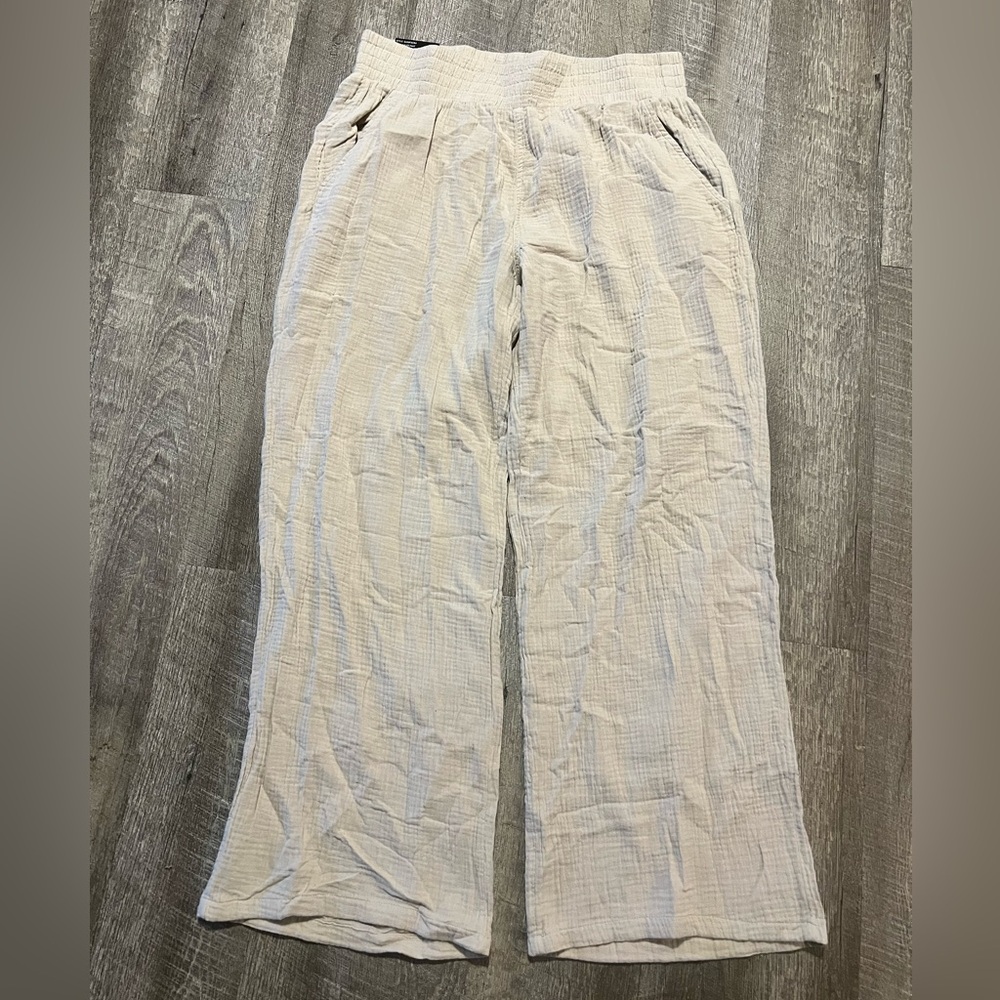 NWT DKNY Gauze Pants in Light Beige